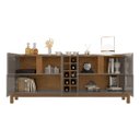 Ver imagem 4 de Buffet Aparador 190cm 4 Portas com Adega Lizz - 6 Cores:cinza/cedro