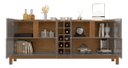 Ver imagem 4 de Buffet Aparador 190cm 4 Portas com Adega Lizz - 6 Cores:cinza/cedro