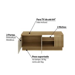 Rack para TV de até 64 - Natural/Palha - 3