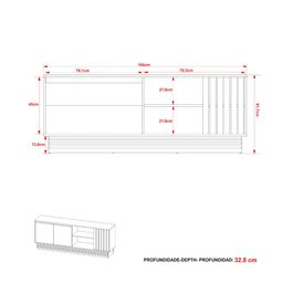Rack para TV de até 64 - Natural/Palha - 6