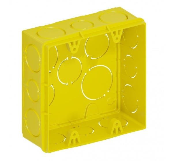 Caixa De Luz Embutir 4x4 Parede Reforçada Amarela Tigre 10u. - 2