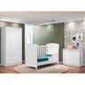 Quarto de Bebê Doce Sonho Berço 2484, Roupeiro 2617 e Cômoda 2561 Branco com Rodízio - 2