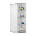 Ver imagem 4 de Quarto de Bebê Completo Berço com Rodízio Guarda-Roupa Cômoda Doce Sonho Branco
