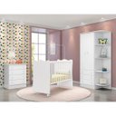 Ver imagem 1 de Quarto de Bebê Completo Berço com Rodízio Guarda-Roupa Cômoda Doce Sonho Branco
