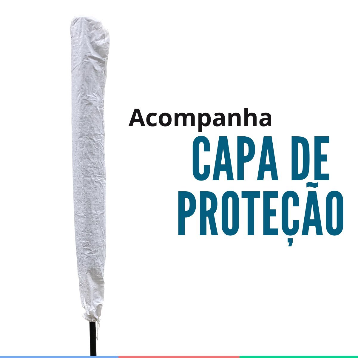 Ombrelone Guarda Sol Manivela Articulado Central 2,7m com Proteção Uv Área Externa Piscina Importway - 4