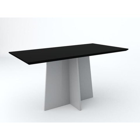 Mesa para Sala de Jantar 6 Lugares Ana Off White/Pretocasa Madre