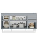 Ver imagem 5 de Balcão de Cozinha para Pia 150cm 4 Portas sem Tampo Marrocos Cinza Claro - Lumil