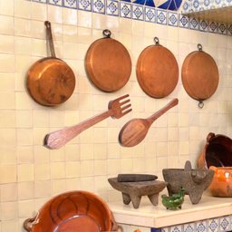 Garfo e Colher Decorativo Madeira Maciça Envernizados 70cm - 3