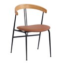 Ver imagem 5 de Cadeira Mesa Jantar Estofada Industrial Encosto Curvado 2 Un Cor:caramelo com Preto