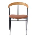 Ver imagem 4 de Cadeira Mesa Jantar Estofada Industrial Encosto Curvado 2 Un Cor:caramelo com Preto