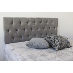Cabeceiras Estofada Solteiro 1.40m Painel Cor Cinza Claro Botoes Cor - 2