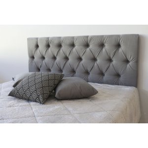 Cabeceiras Estofada Solteiro 1.40m Painel Cor Cinza Claro Botoes Cor