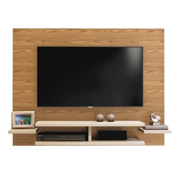 Painel para TV Vitória para TV até 55 Polegadas Mavaular Damasco Soft/Off White - 1