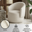 Ver imagem 3 de Poltrona Giratória Orgânica Decorativa Capri Bouclé Suave Design Redondo Luxo P/ Leitura Sala Quarto