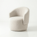 Ver imagem 7 de Poltrona Giratória Orgânica Decorativa Capri Bouclé Suave Design Redondo Luxo P/ Leitura Sala Quarto