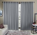 Ver imagem 2 de Cortina Tecido Rustico 4,00M x 2,30M Semi Blackout Cinza