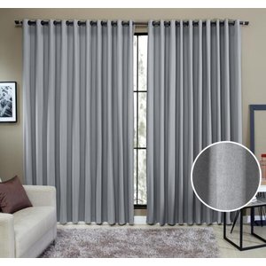 Cortina Tecido Rustico 2,00M x 2,50M Semi Blackout Cinza