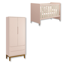 Ver imagem 1 de Quarto de Bebê Berço Evolution + Guarda Roupa 2 Portas Rosa