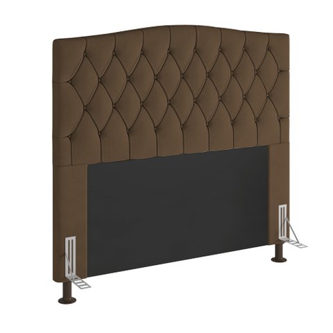Cabeceira Greta Para Cama Box Queen 160 cm Suede - D’Rossi - Marrom
