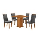 Ver imagem 6 de Conjunto Jantar Loren 4 Lugares MDF Cadeiras Lira Linho Grafite 90cm Moderna