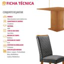 Ver imagem 3 de Conjunto Jantar Loren 4 Lugares MDF Cadeiras Lira Linho Grafite 90cm Moderna