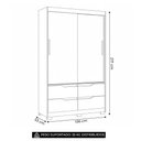 Ver imagem 4 de Guarda Roupa Casal 136cm 2 Portas Solare Cinamomo/Off a02 - Mpozenato