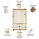 Ver imagem 3 de Guarda Roupa Casal 136cm 2 Portas Solare Cinamomo/Off a02 - Mpozenato
