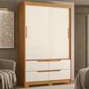 Ver imagem 1 de Guarda Roupa Casal 136cm 2 Portas Solare Cinamomo/Off a02 - Mpozenato