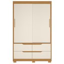 Ver imagem 2 de Guarda Roupa Casal 136cm 2 Portas Solare Cinamomo/Off a02 - Mpozenato