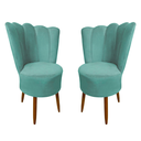 Ver imagem 1 de Kit 2 Cadeiras Decorativa Pétala Veludo Premium Pés Retrô Palito Sala e Quarto Tiffany