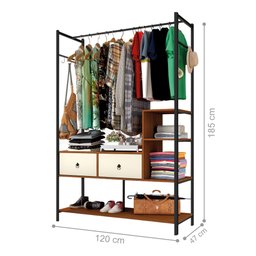 Arara de Roupas Industrial Potts Preto Canela Off White - 2