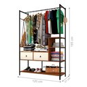 Ver imagem 2 de Arara de Roupas Industrial Potts Preto Canela Off White