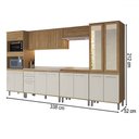 Ver imagem 4 de Armário de Cozinha Elóra com Balcão para Pia e Cooktop 16 Portas 2 Gavetas Naturalle/Cristalo - Pnr 