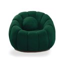 Ver imagem 7 de Poltrona Decorativa Orgânica Giratória com Puff Cloud Bouclê Verde E03 - D’Rossi