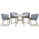 Ver imagem 1 de Mesa com 4 Cadeiras e Noronha Estofado 13 Trama Original Prata