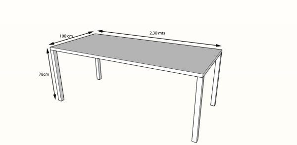 Mesa de Jantar Rustica em Madeira Maciça Churrasco 2,30m - 2