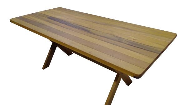 Mesa de Jantar Rustica em Madeira Maciça Churrasco 2,30m - 1