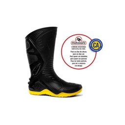Bota Impermeável MOTOSAFE Bracol Preta com Solado Amarelo:38 - 2