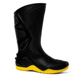 Bota Impermeável MOTOSAFE Bracol Preta com Solado Amarelo:38