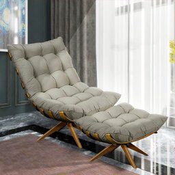 Poltrona Giratória Costela Suede Marrom Rato Base Madeira Ma25 - D'Rossi - 2