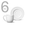 Jogo com 6 Xicaras de Café 72ml e 6 Pires Roma Branco - 2