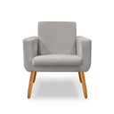 Ver imagem 3 de Kit 2 Poltrona Anita +puff Redondo Pés Palito Decorativo-me Ecommerce:cinza