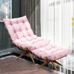 Poltrona Giratória Costela Suede Rosa Bebê Base Madeira Ma25 - D'Rossi - 2