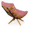 Poltrona Giratória Costela Suede Rose Base Madeira Ma25 - D'Rossi - 5