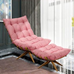 Poltrona Giratória Costela Suede Rose Base Madeira Ma25 - D'Rossi - 2