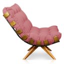 Ver imagem 4 de Poltrona Giratória Costela Suede Rose Base Madeira Ma25 - D'Rossi