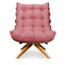 Ver imagem 3 de Poltrona Giratória Costela Suede Rose Base Madeira Ma25 - D'Rossi