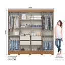 Ver imagem 3 de Guarda-Roupa Casal 8 Portas e 4 Gavetas com Espeho Prime Marrom/Cinamomo
