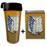 KIT Copo 500ml Anime Shingeki no Kyojin Tropa e Caderneta - 1