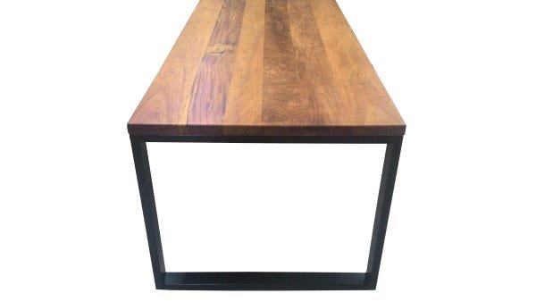 Mesa Jantar e Banco em Madeira Estilo Industrial 2,60m - 6